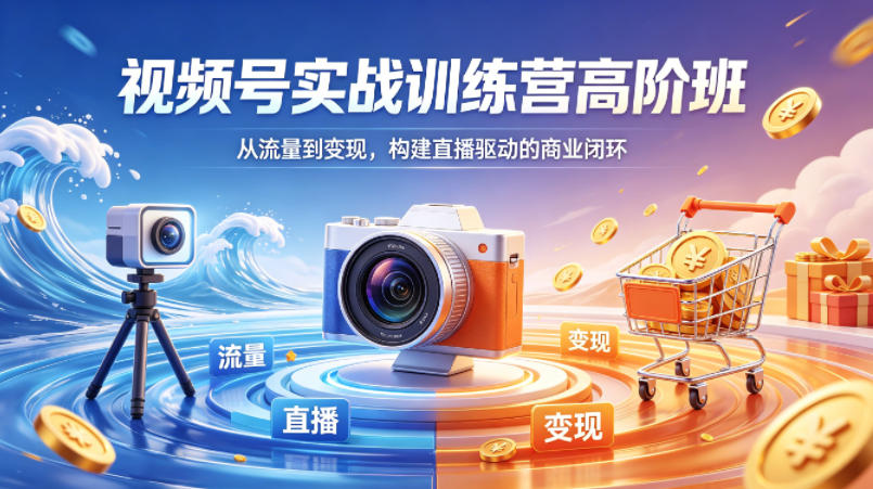 视频号实战训练营高阶班，从流量到变现，构建直播驱动的商业闭环(26年4月)-爱尚网赚