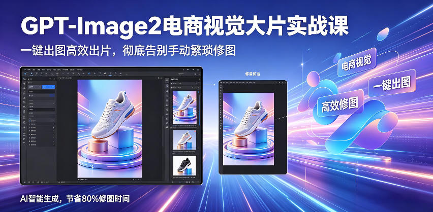 GPT-Image2电商视觉大片实战课，一键出图高效出片，彻底告别手动繁琐修图(更新)-爱尚网赚