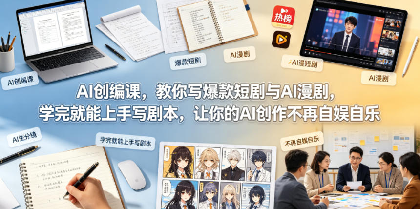 AI创编课，教你写爆款短剧与AI漫剧，学完就能上手写剧本，让你的AI创作不再自娱自乐-爱尚网赚