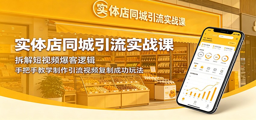 实体店同城引流实战课：拆解短视频爆客逻辑，手把手教学制作引流视频复制成功玩法-爱尚网赚