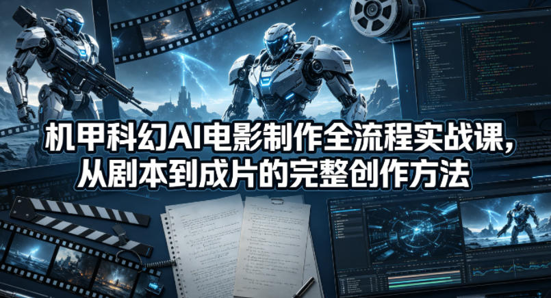 机甲科幻AI电影制作全流程实战课，从剧本到成片的完整创作方法-爱尚网赚