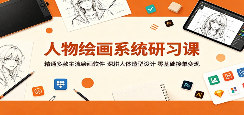 人物绘画系统研习课：精通多款主流绘画软件，深耕人体造型设计，零基础接单变现-爱尚网赚