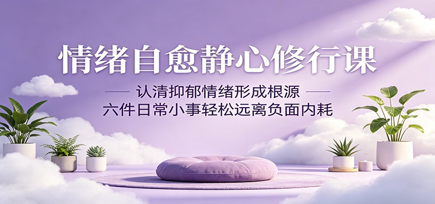 情绪自愈静心修行课：认清抑郁情绪形成根源，六件日常小事轻松远离负面内耗-爱尚网赚