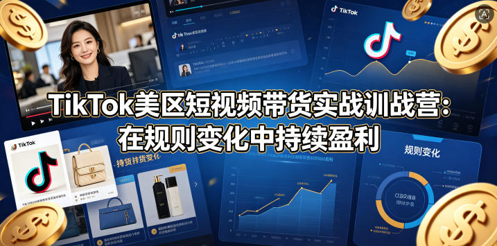 TikTok美区短视频带货实战训战营：在规则变化中持续盈利-爱尚网赚