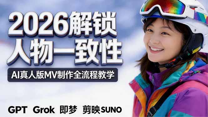 2026独创解锁人物一致性：AI真人版MV制作，不讲空话，不拼概念，全流程实操-爱尚网赚