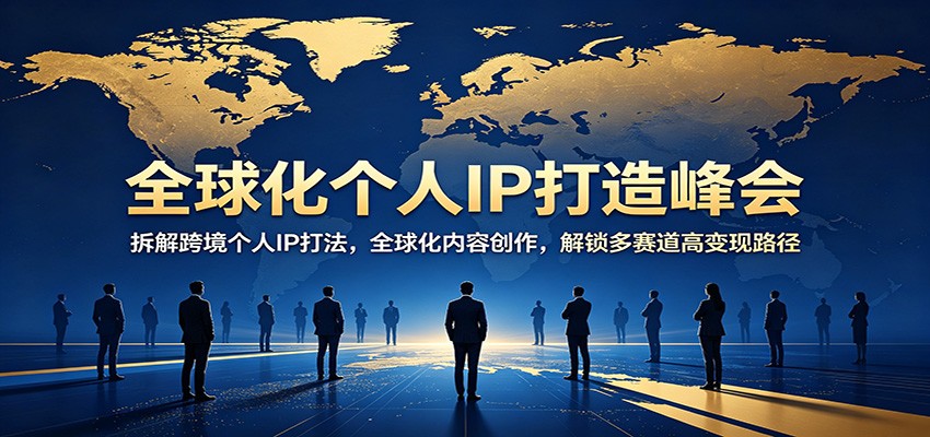 全球化个人IP打造峰会：拆解跨境个人IP打法，全球化内容创作，解锁多赛道高变现路径-爱尚网赚
