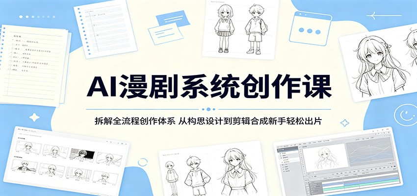 AI漫剧系统创作课：拆解全流程创作体系，从构思设计到剪辑合成新手轻松出片-爱尚网赚