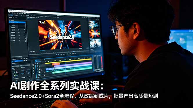 AI剧作全系列实战课：Seedance2.0+Sora2全流程，从改编到成片，批量产出高质量短剧-爱尚网赚