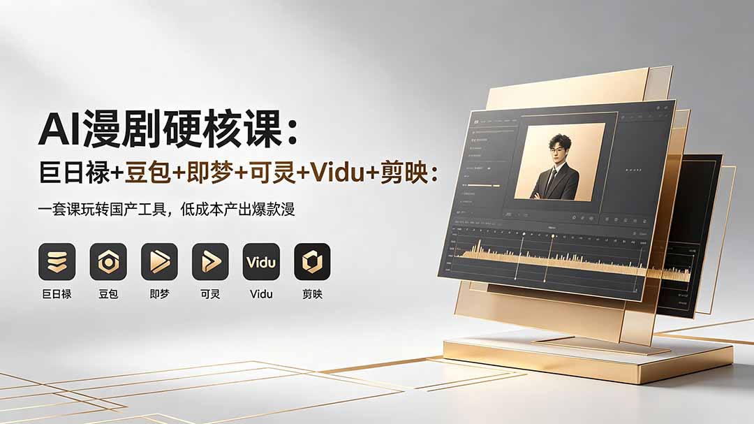 AI漫剧硬核课：巨日禄+豆包+即梦+可灵+Vidu+剪映：一套课玩转国产工具，低成本产出爆款漫剧-爱尚网赚