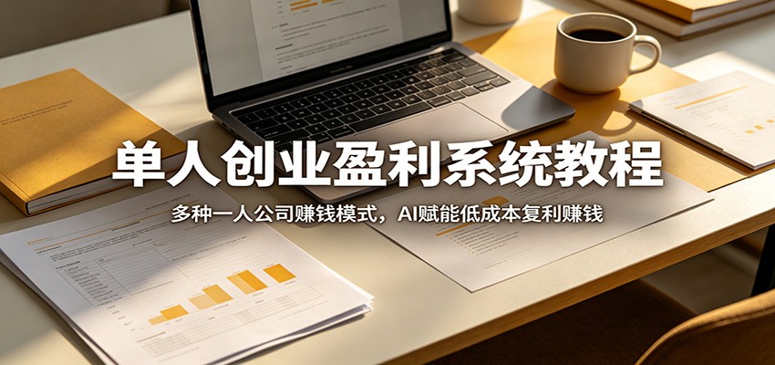 单人创业盈利系统教程：多种一人公司赚钱模式，AI赋能低成本复利赚钱-爱尚网赚