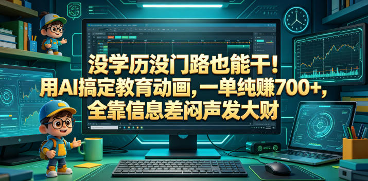 没学历没门路也能干！用AI搞定教育动画，一单纯賺700+，全靠信息差闷声发大财【揭秘】-爱尚网赚