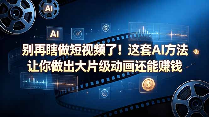 别再瞎做短视频了！这套 AI 方法让你做出大片级动画还能赚钱【原创双语字幕】-爱尚网赚