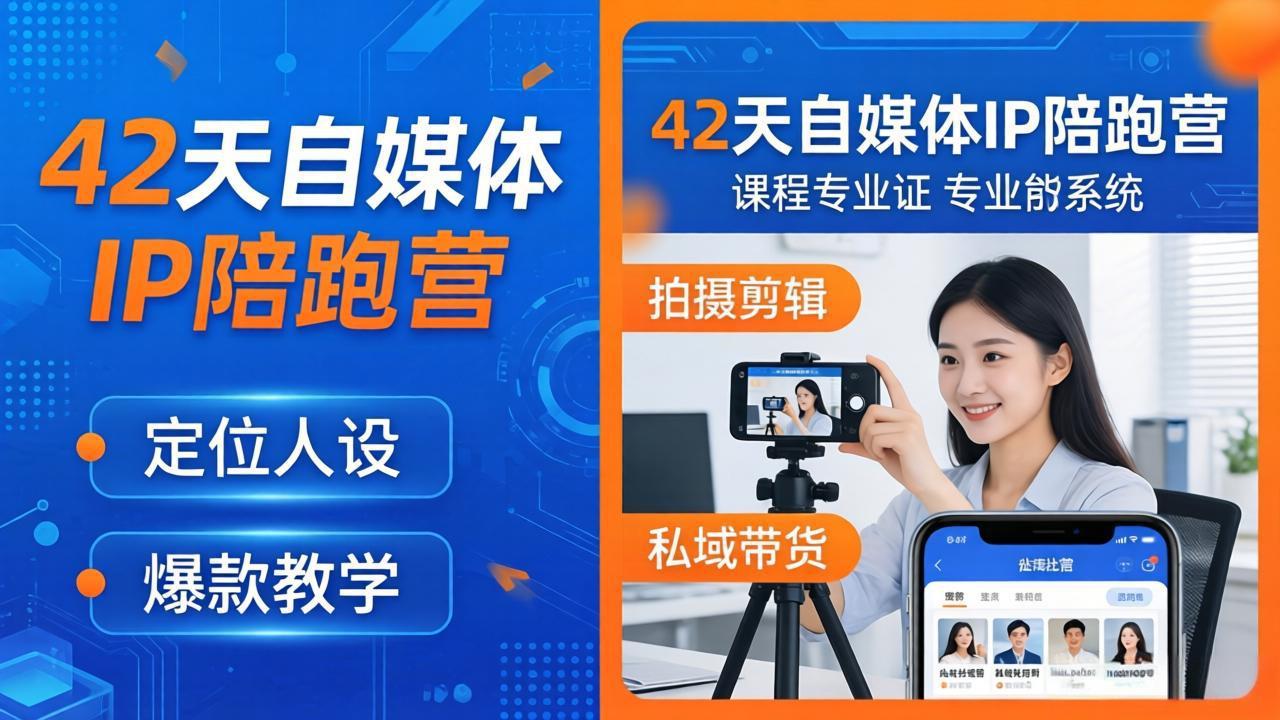 42天自媒体IP陪跑营-26年4月19更新：定位人设爆款全教学，拍摄剪辑私域带货一站式落地-爱尚网赚