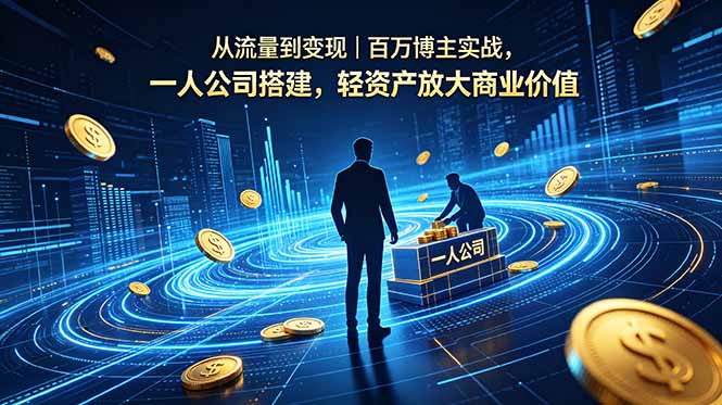 从流量到变现｜百万博主实战，一人公司搭建，轻资产放大商业价值-爱尚网赚