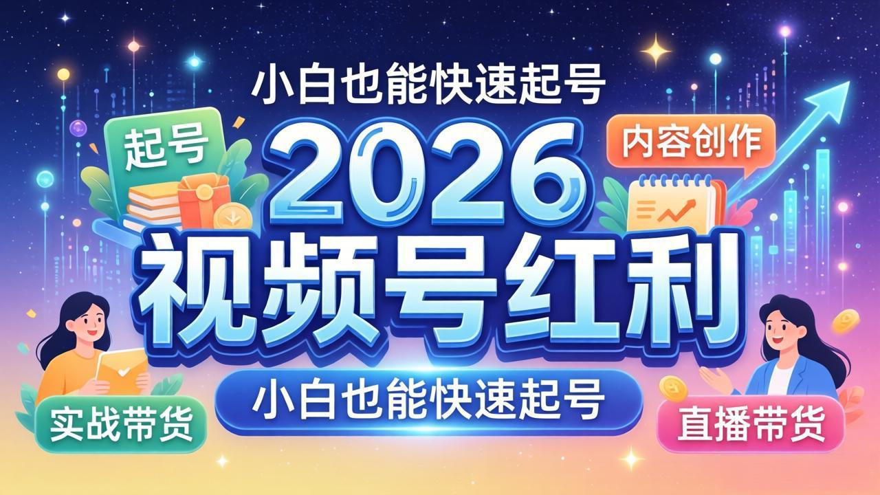 2026视频号红利实战营，大佬亲授起号、内容、直播、IP、投流、私域、矩阵全套落地打法-爱尚网赚
