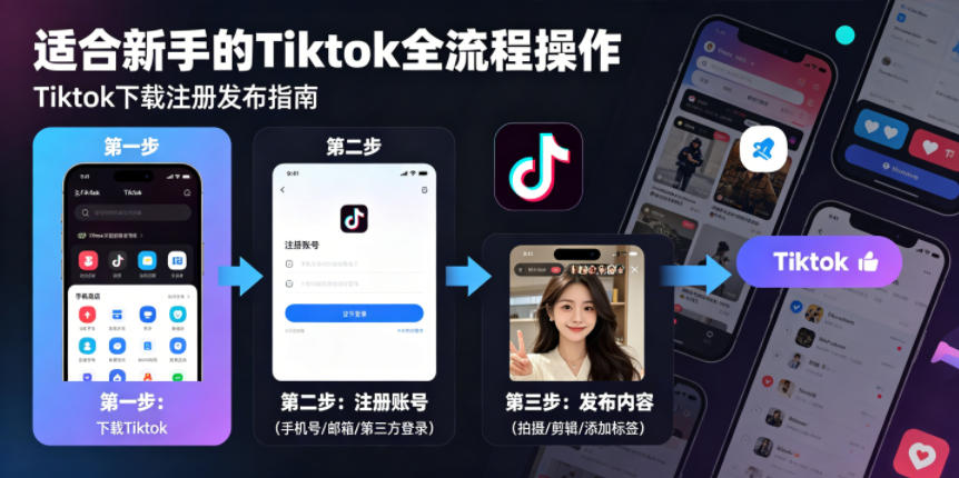 Tiktok下载注册发布，适合新手的Tiktok全流程操作-爱尚网赚