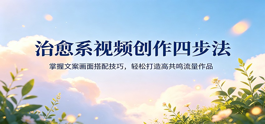 治愈系视频创作四步法：掌握文案画面搭配技巧，轻松打造高共鸣流量作品-爱尚网赚