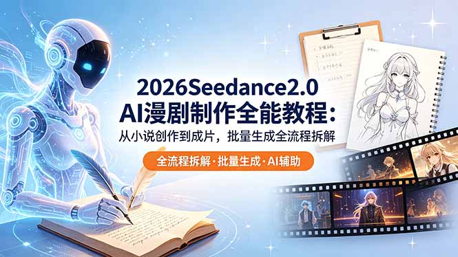 2026Seedance2.0 AI制作全能教程：从小说创作到成片，批量生成全流程拆解-爱尚网赚