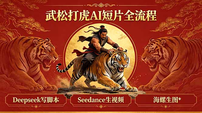 武松打虎AI短片全流程：Deepseek写脚本+Seedance生视频+海螺生图-爱尚网赚