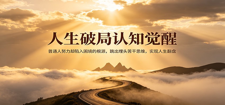 人生破局认知觉醒，普通人努力却陷入困境的根源，跳出埋头苦干思维，实现人生翻盘-爱尚网赚