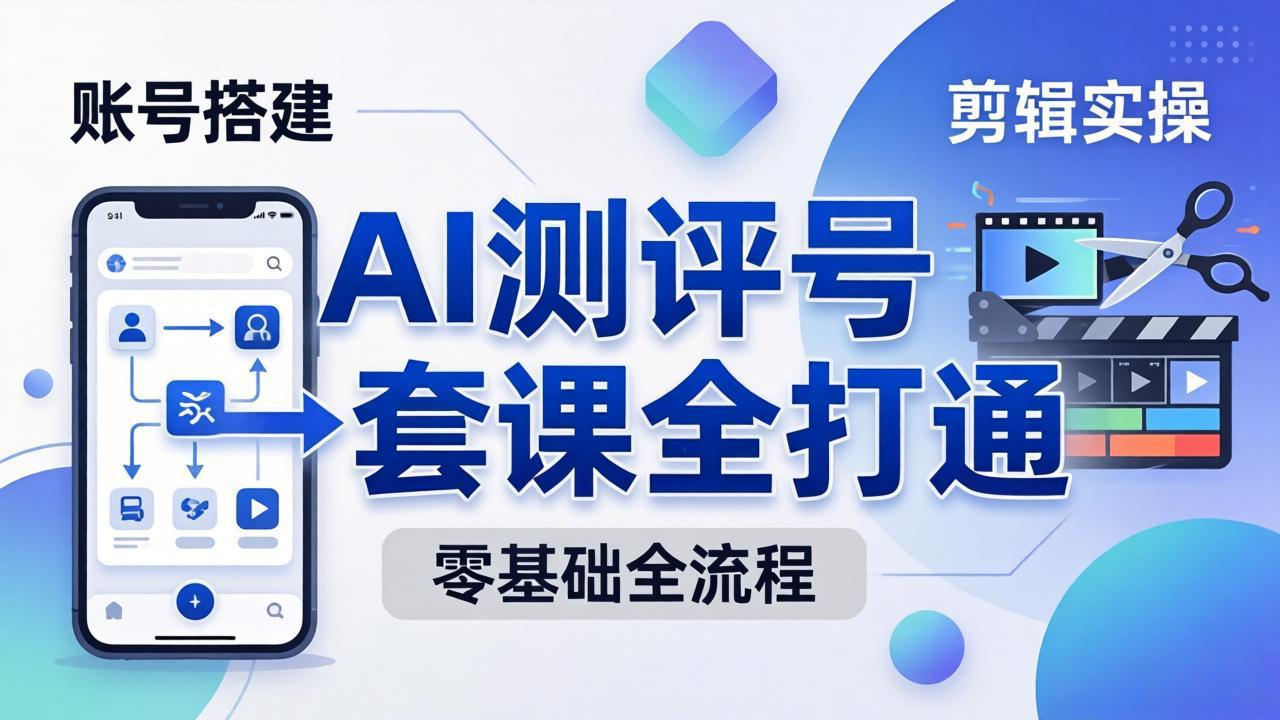 零基础起步怎么做AI测评号？账号搭建、爆款文案、剪辑实操、涨粉变现，一套课全打通-爱尚网赚