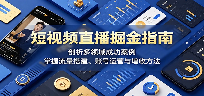 短视频直播掘金指南：剖析多领域成功案例，掌握流量搭建、账号运营与增收方法-爱尚网赚