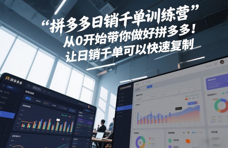 拼多多日销千单训练营，从0开始带你做好拼多多，让日销千单可以快速复制(更新26年4月)-爱尚网赚
