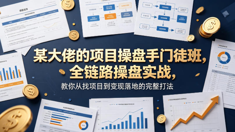 某大佬的项目操盘手门徒班，全链路操盘实战，教你从找项目到变现落地的完整打法-爱尚网赚