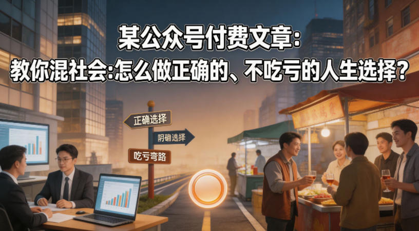 某公众号付费文章：教你混社会：怎么做正确的、不吃亏的人生选择？-爱尚网赚