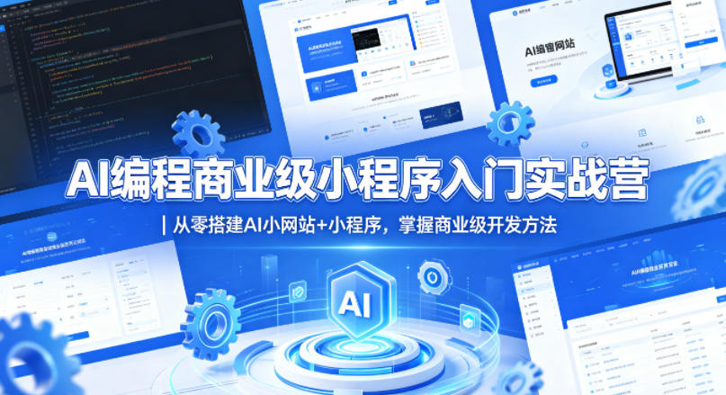AI编程商业级小程序入门实战营｜从零搭建AI小网站+小程序，掌握商业级开发方法-爱尚网赚
