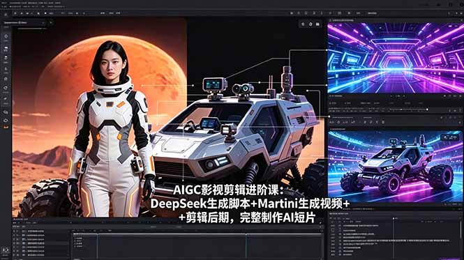 AIGC影视剪辑进阶课：DeepSeek生成脚本+Martini生成视频+剪辑后期，完整制作AI短片-爱尚网赚