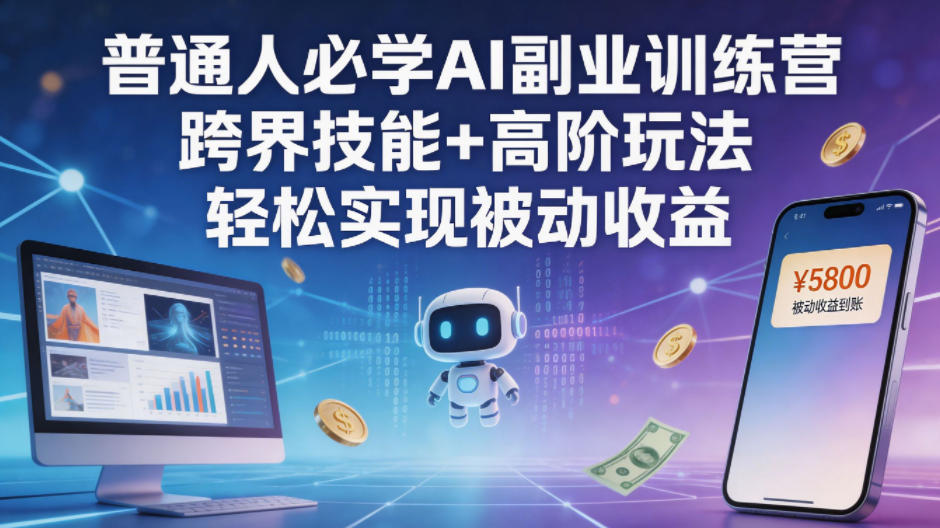 普通人必学AI副业训练营跨界技能+高阶玩法轻松实现被动收益-爱尚网赚