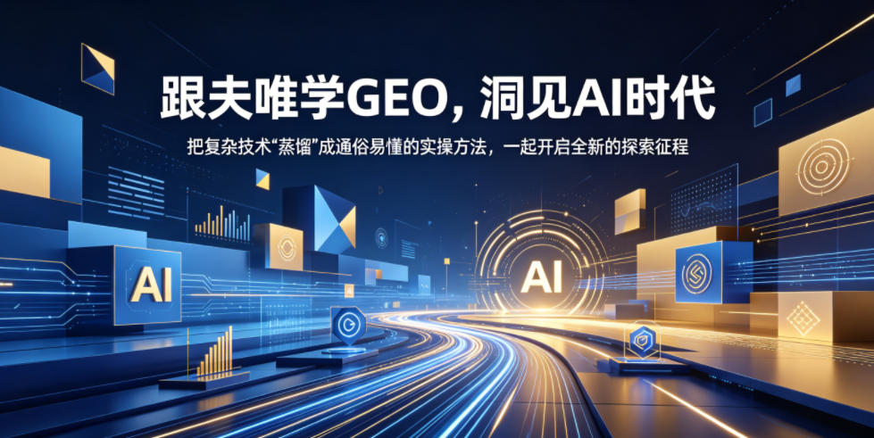 跟夫唯学GEO，洞见AI时代，把复杂技术“蒸馏”成通俗易懂的实操方法，一起开启全新的探索征程-爱尚网赚