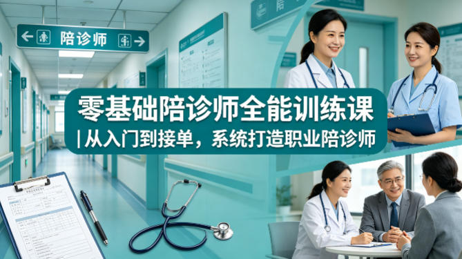 零基础陪诊师全能训练课｜从入门到接单，系统打造职业陪诊师-爱尚网赚
