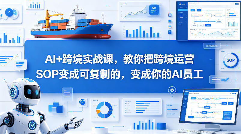 AI+跨境实战课，教你把跨境运营S0变成可复制的，变成你的AI员工-爱尚网赚