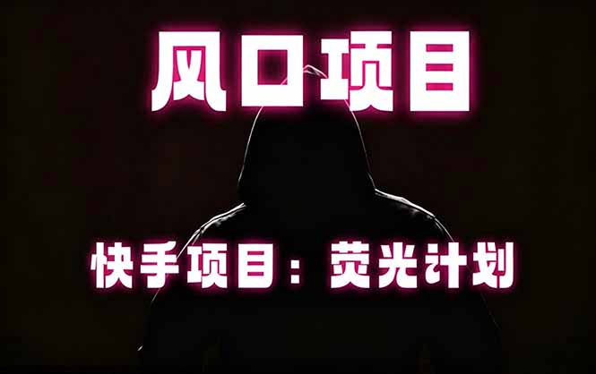 快手风口项目，荧光计划托管，长期稳定，适合批量做-爱尚网赚