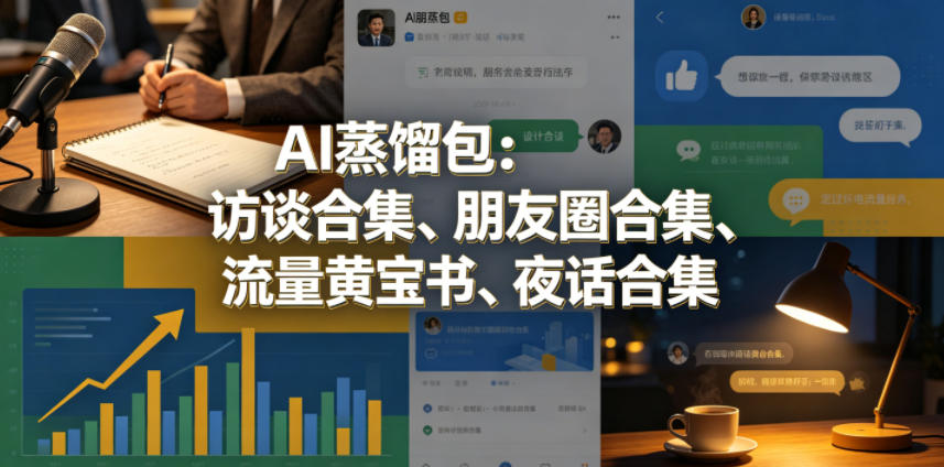AI蒸馏包：访谈合集、朋友圈合集、流量黄宝书、夜话合集【文档】-爱尚网赚