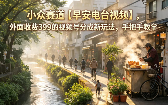 小众赛道【早安电台视频】，外面收费399的视频号分成新玩法，手把手教学-爱尚网赚