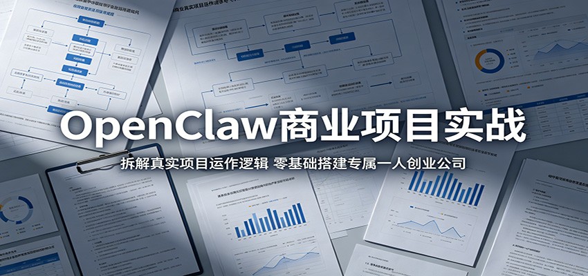 OpenClaw商业项目实战：拆解真实项目运作逻辑，零基础搭建专属一人创业公司-爱尚网赚