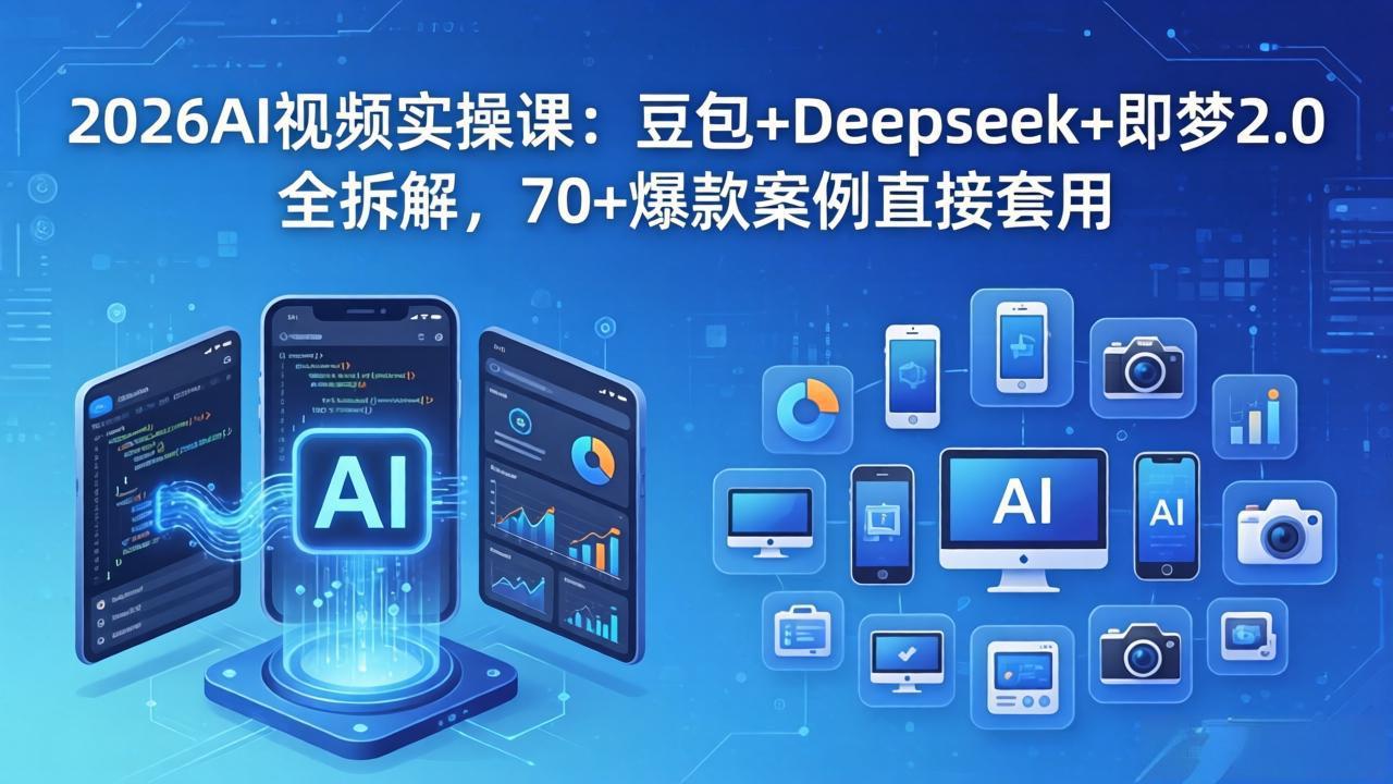 2026AI视频实操课：豆包+Deepseek+即梦2.0全拆解，70+爆款案例直接套用-爱尚网赚