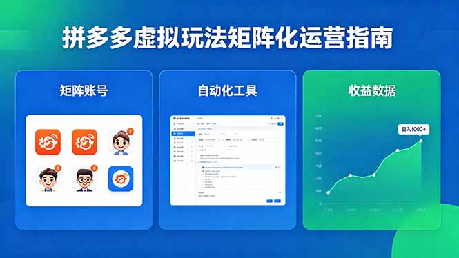 闭眼可复制的拼多多虚拟玩法，矩阵化运营，长期稳定日入 1000+-爱尚网赚