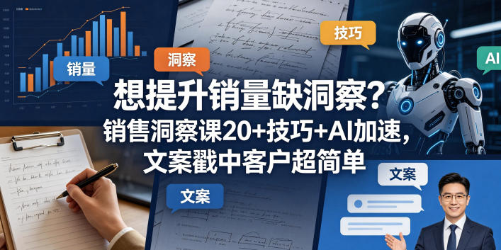 想提升销量缺洞察？销售洞察课20+技巧+AI加速，文案戳中客户超简单【原创双语字幕】-爱尚网赚