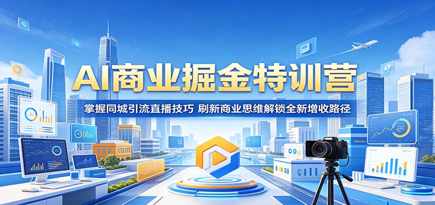 AI商业掘金特训营：掌握同城引流直播技巧，刷新商业思维解锁全新增收路径-爱尚网赚