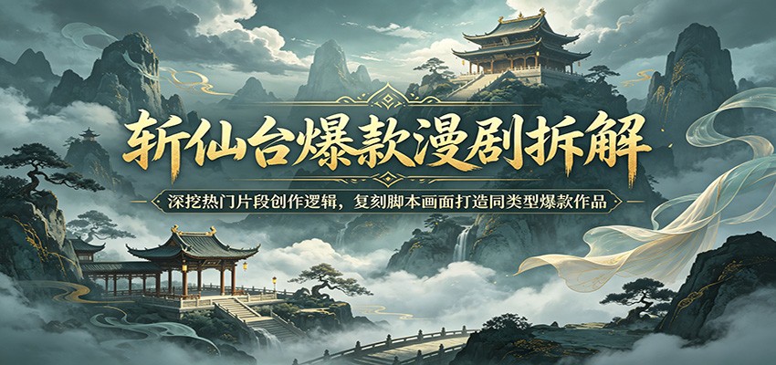 斩仙台爆款漫剧拆解：深挖热门片段创作逻辑，复刻脚本画面打造同类型爆款作品-爱尚网赚