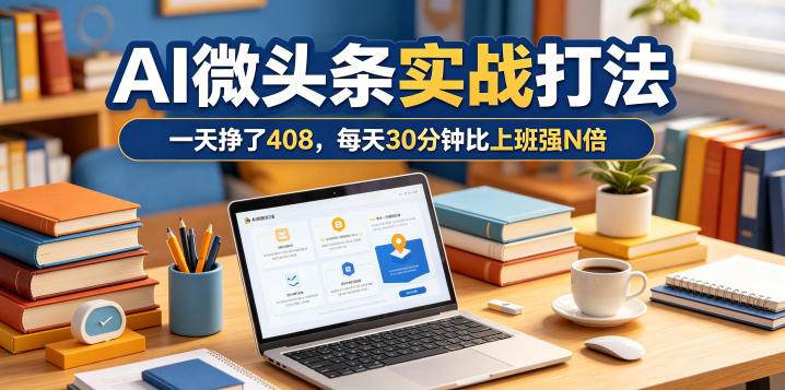 一天挣了408，AI微头条实战打法，每天30分钟比上班强N倍-爱尚网赚