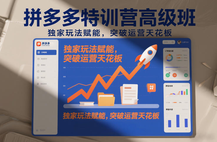 拼多多特训营高阶班，独家玩法赋能，突破运营天花板(更新26年4月24日)-爱尚网赚