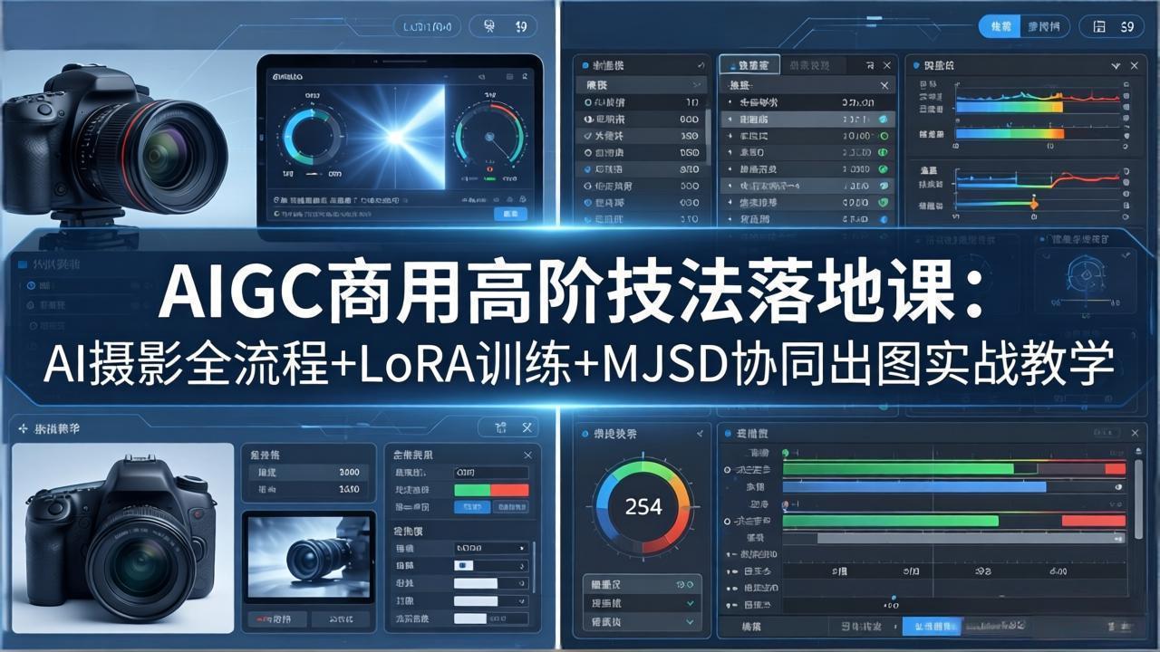 AIGC商用高阶技法落地课：AI摄影全流程+LoRA训练+MJSD协同出图实战教学-爱尚网赚