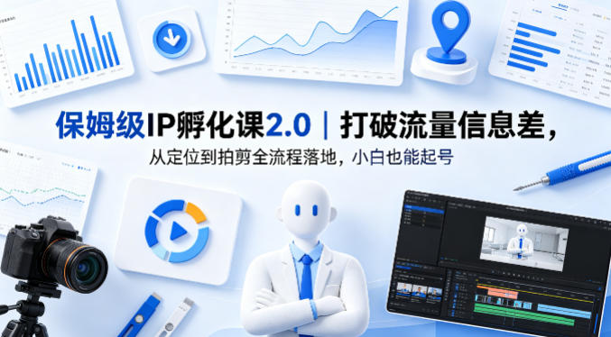保姆级IP孵化课2.0｜打破流量信息差，从定位到拍剪全流程落地，小白也能起号-爱尚网赚