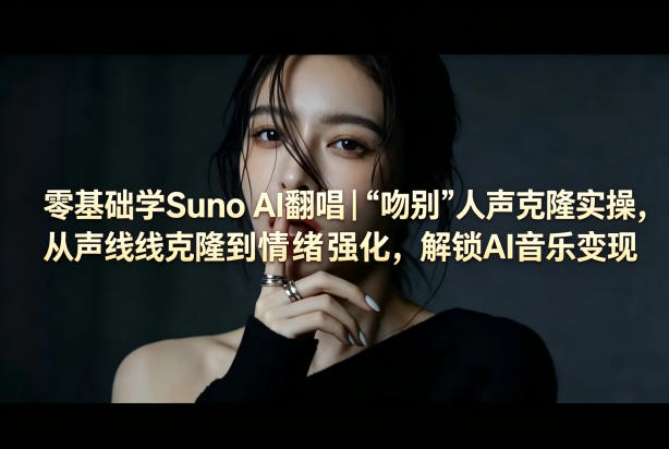 零基础学Suno AI翻唱｜《吻别》人声克隆实操，从声线克隆到情绪强化，解锁AI音乐变现-爱尚网赚