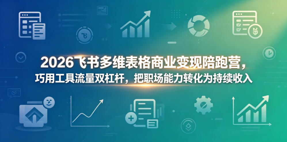 2026飞书多维表格商业变现陪跑营，巧用工具流量双杠杆，把职场能力转化为持续收入-爱尚网赚